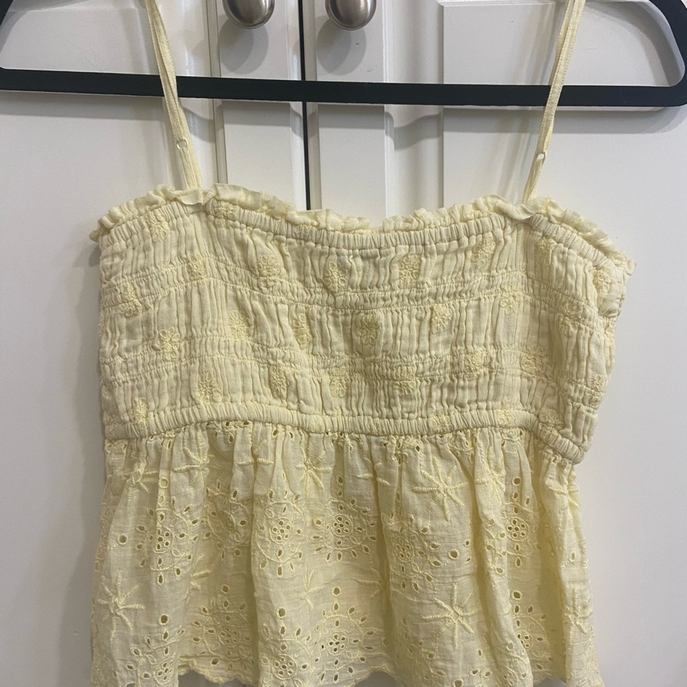 American eagle, yellow, crop top, size small - Picture 2 of 5